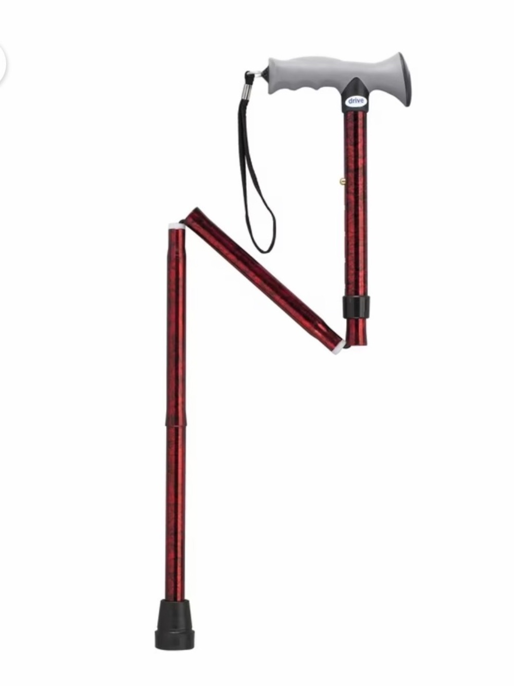 Aluminum Folding Walking Cane with Gel Grip, Height Adjustable by Drive Medical